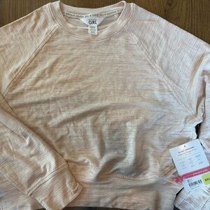 NWT Athleta Girl size 12 Pink All Day Sweatshirt (plus preowned black sweatshirt
